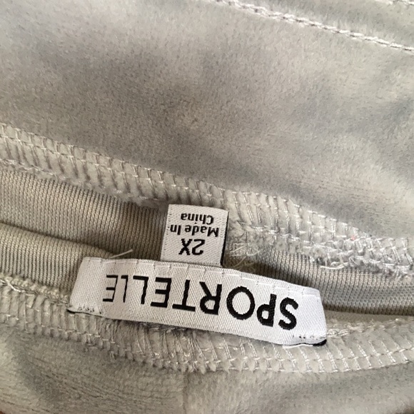 2 pairs Sportelle gray velour velvet soft comfy pull on pant 2X - Picture 14 of 15